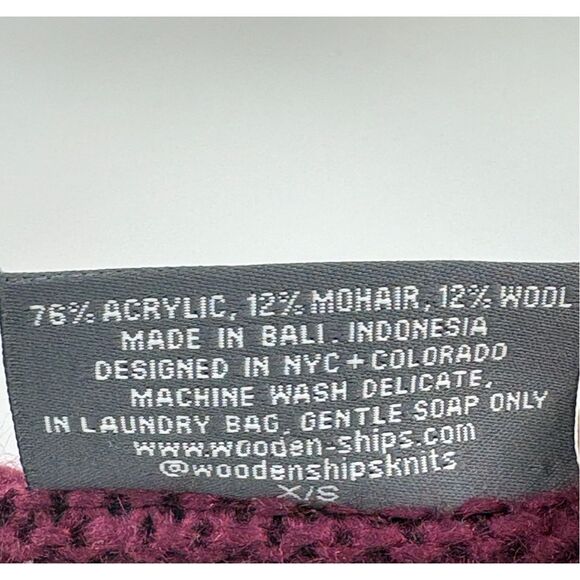 Wooden Ships Sweater Roll Neck Women XS Purple Maroon Pullover‎ Mohair Wool - Picture 5 of 9